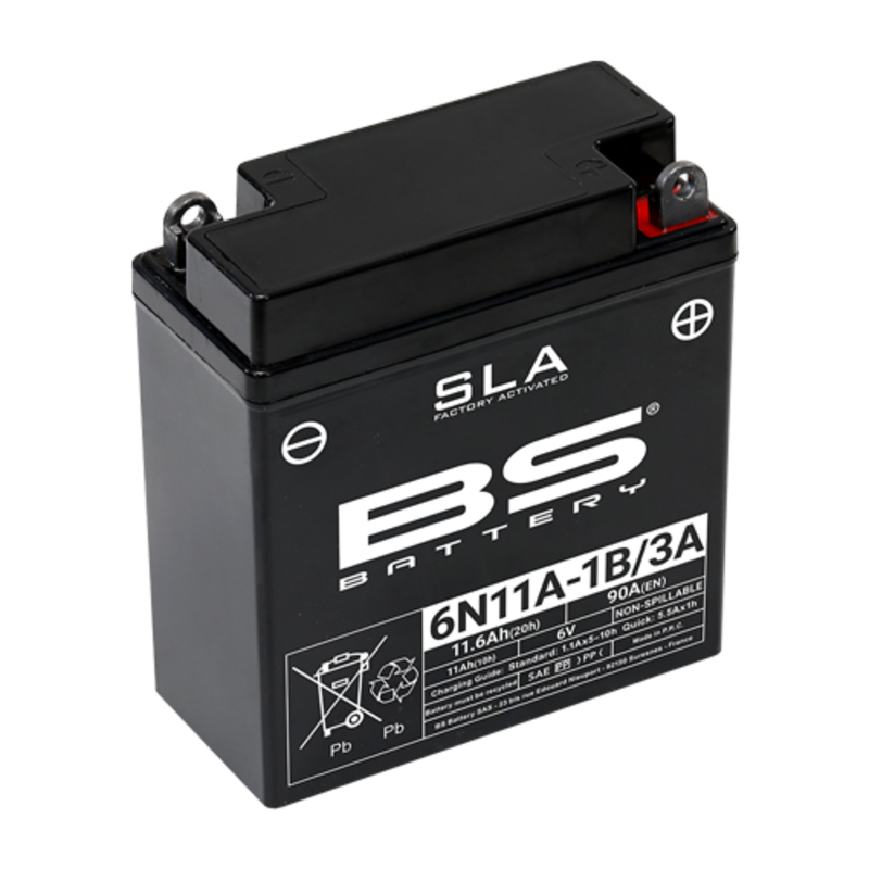 Batterie BS BATTERY SLA sans entretien activé usine - 6N11A-1B/3A 