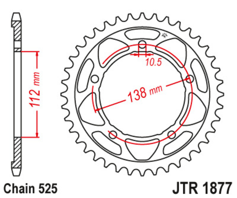 Couronne JT SPROCKETS Acier Standard - 525 