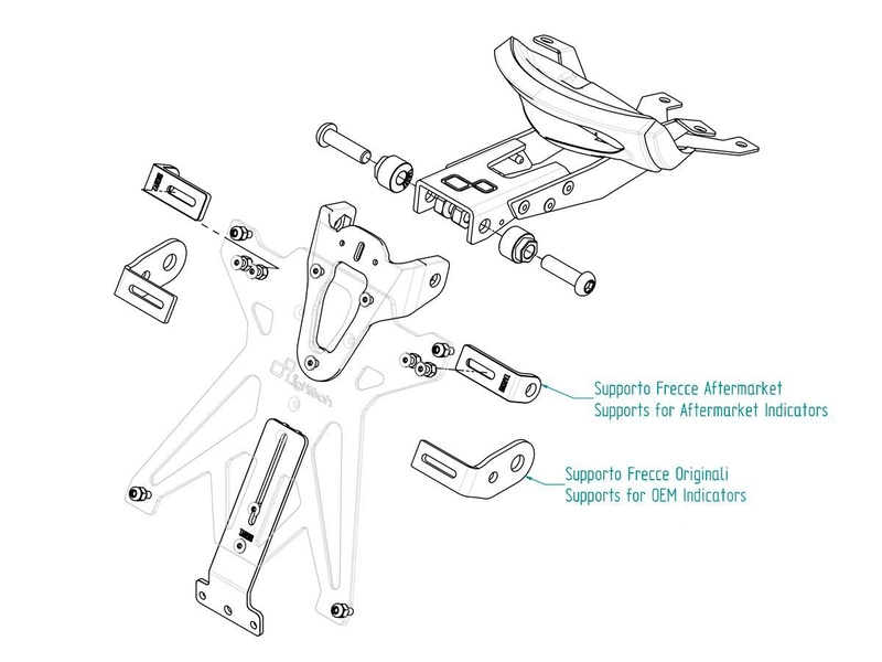 Kit support de plaque réglable LIGHTECH - Triumph Trident 660 