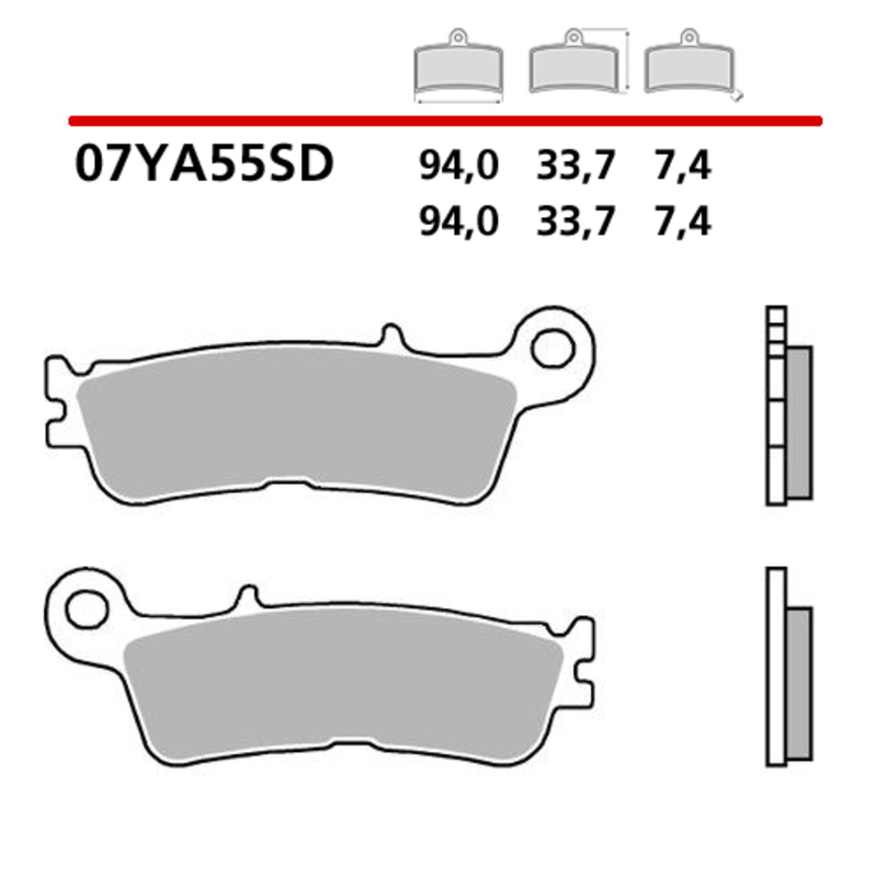 Plaquettes de frein BREMBO métal fritté - 07YA55SD 