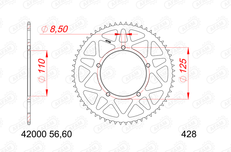 Couronne AFAM alu standard - 428 