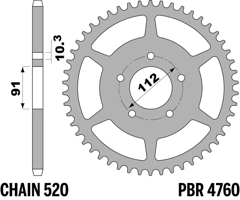 Couronne PBR acier standard 4760 - 520 
