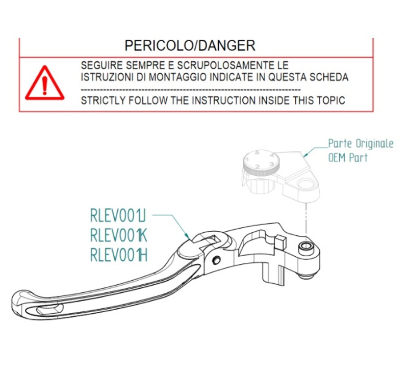 Kit de leviers repliables et réglables LIGHTECH - Type H 