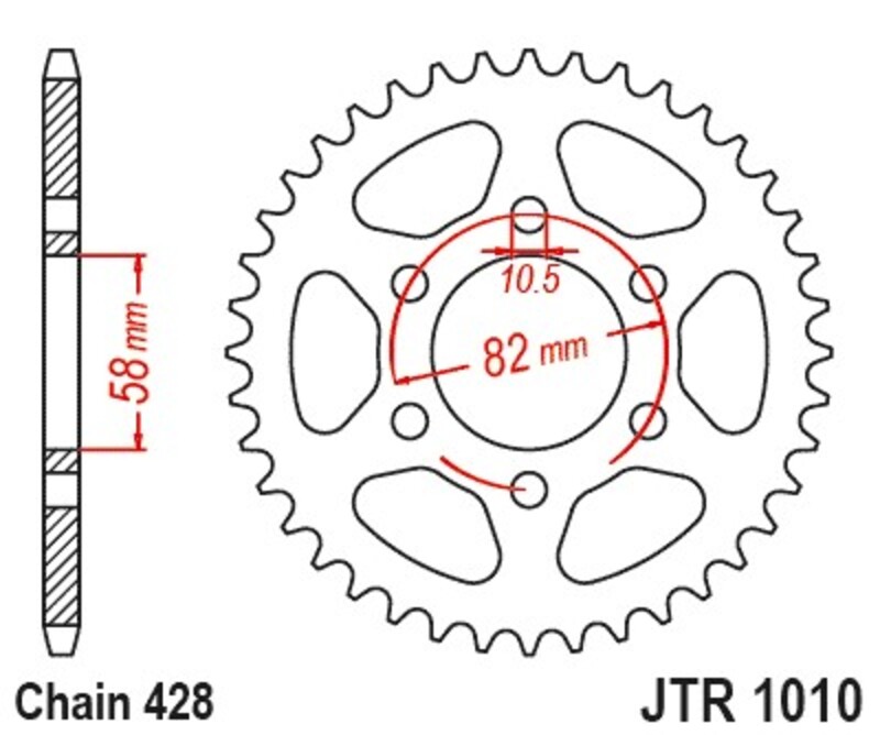 Couronne JT SPROCKETS acier 1010 - 428 