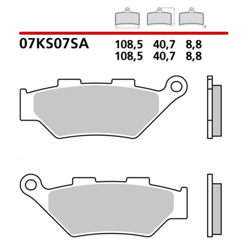 Plaquettes de frein BREMBO métal fritté - 07KS07SA 