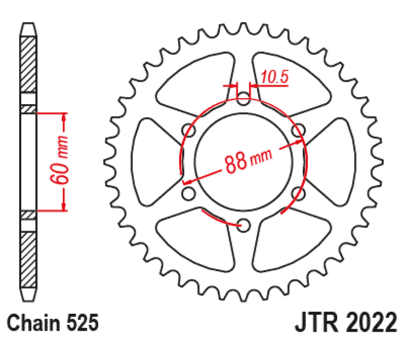 Couronne JT SPROCKETS Acier Standard - 525 