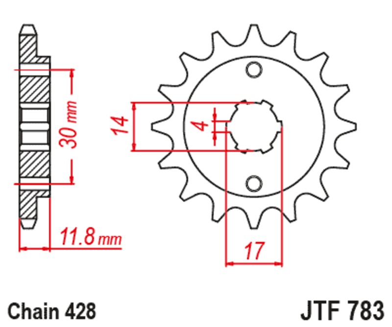 Pignon JT SPROCKETS acier standard 783 - 428 