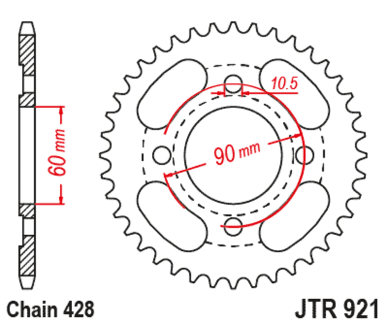 Couronne JT SPROCKETS acier standard 921 - 428 