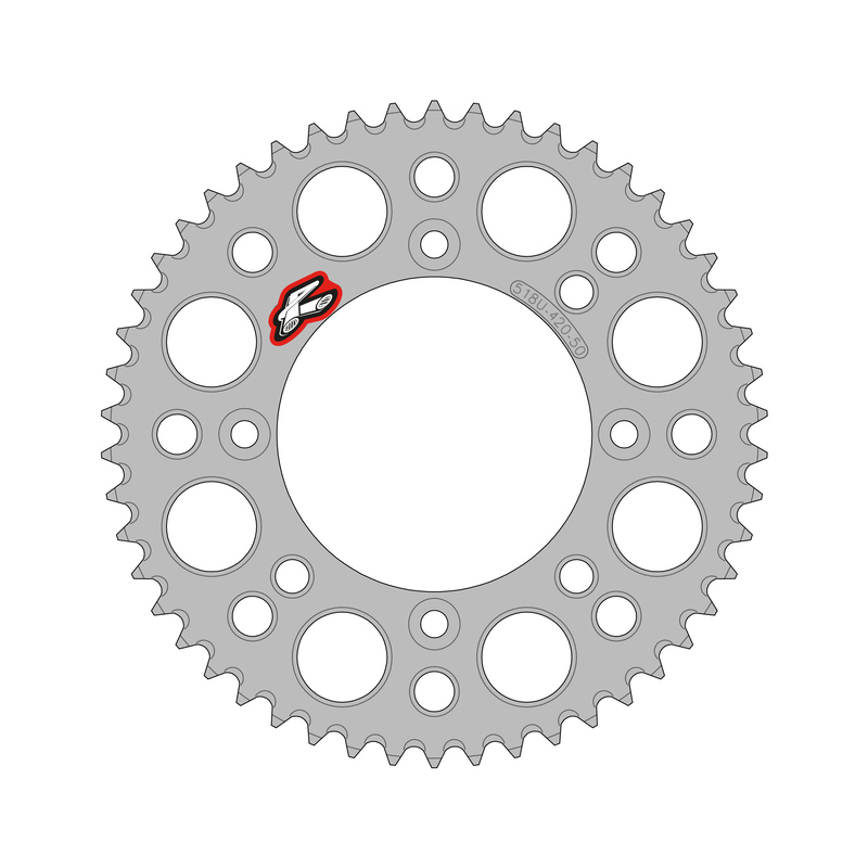 Couronne RENTHAL aluminium ultra-light anti-boue 518U - 420 