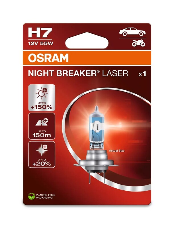 Ampoule OSRAM H7 Night Breaker Laser 12V 55W PX26d - à l'unité 