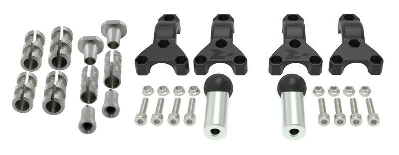 Kit fixation ajustable universel RACETECH pour protège-mains Ø22/28,6mm 