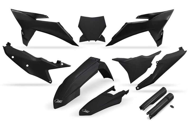 Kit plastiques complet avec protections de fourche UFO - noir