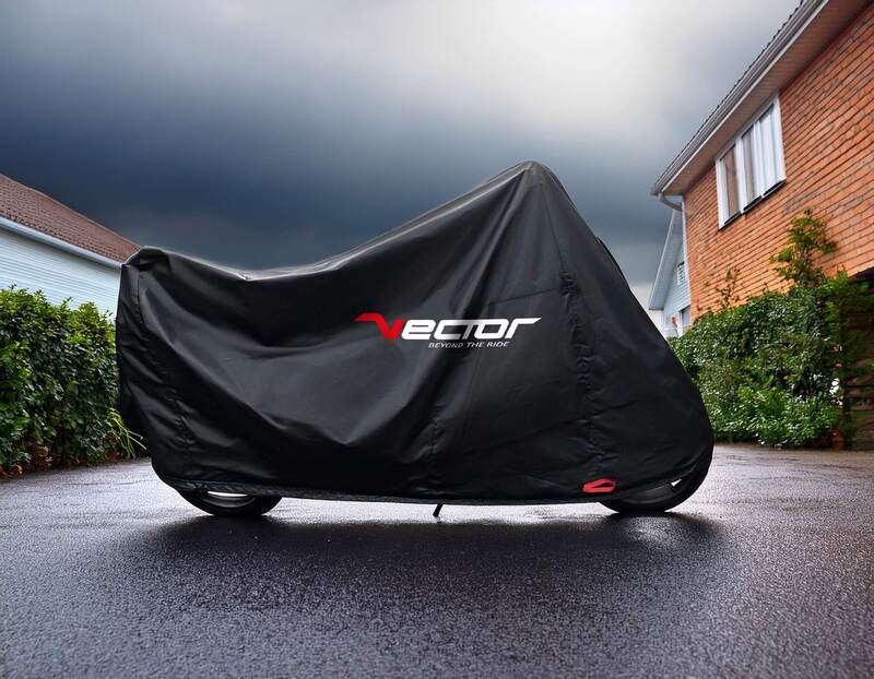 Housse de protection intérieure/extérieure VECTOR H20 pour moto/scooter avec bulle haute - noir - L 