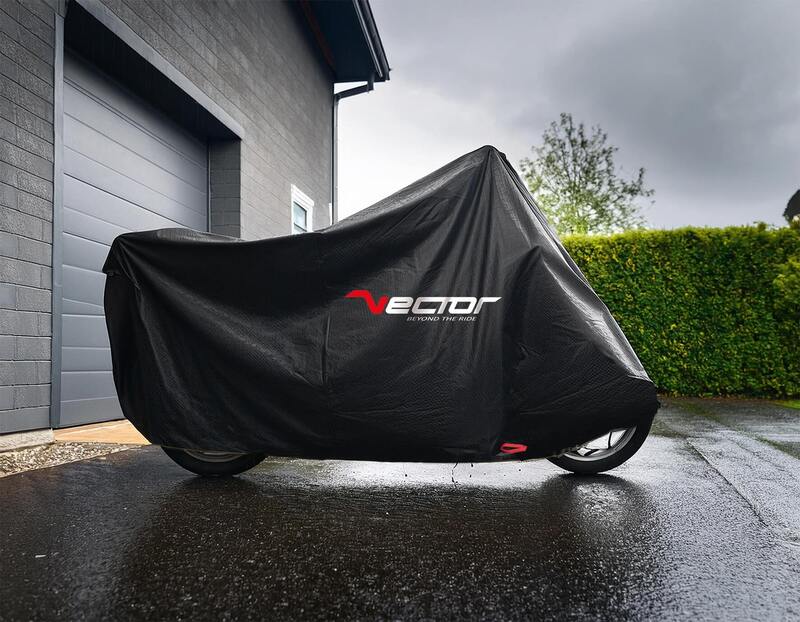 Housse de protection extérieure VECTOR Heavy Duty pour moto/scooter avec top case et bulle haute - noir - XL 