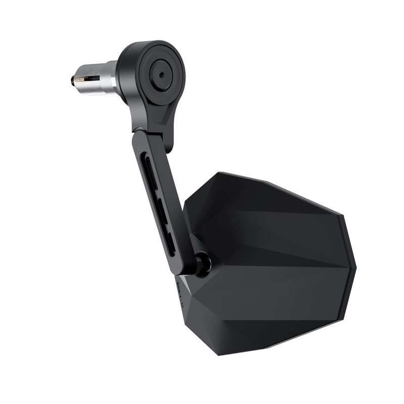 Rétroviseur d'embout de guidon HIGHSIDER pro Stealth-X5 Evo court - noir 