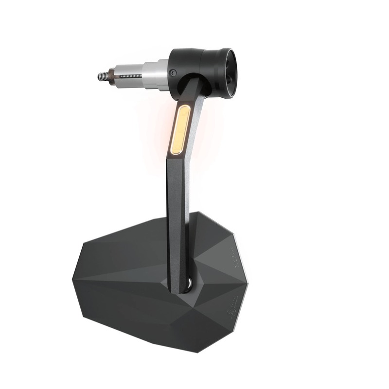 Rétroviseur d'embout de guidon HIGHSIDER pro Stealth-Rim X7 avec clignotant LED - noir 