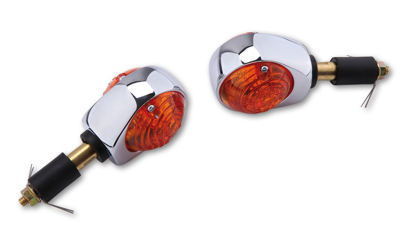 Clignotant de guidon HIGHSIDER smart Ochsenauge homologué - verre orange - la paire 