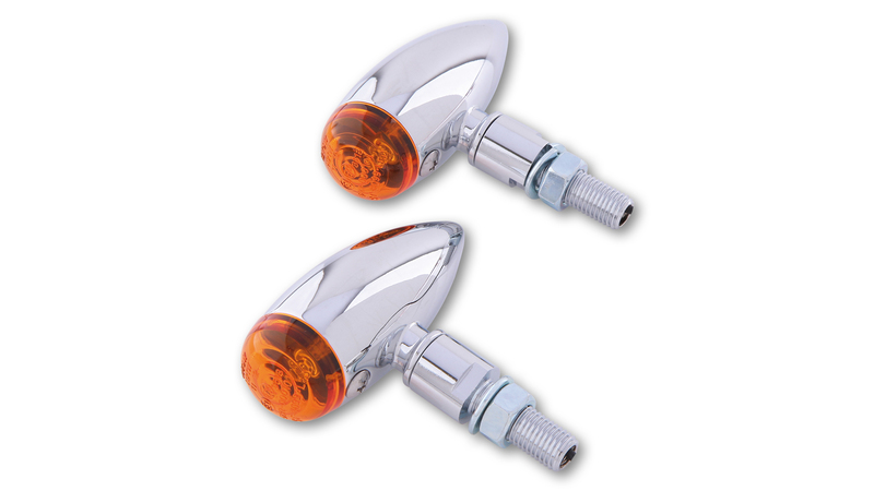 Clignotant HIGHSIDER smart Micro-Bullet homologué - verre orange - la paire 