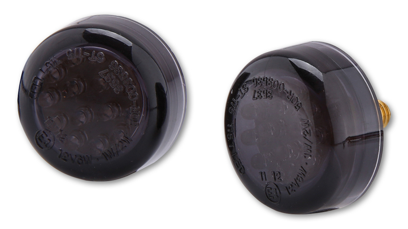 Clignotant LED HIGHSIDER smart Micro Disc homologué - verre fumé - la paire