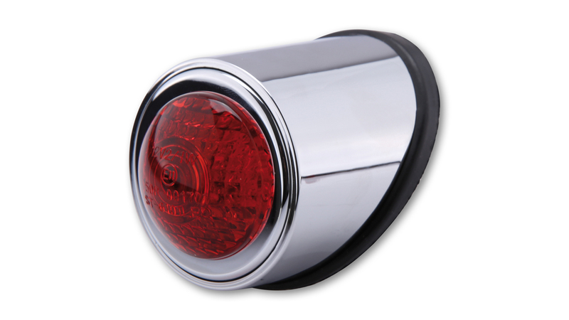 Feu arrière LED HIGHSIDER smart Old School Type 1 homologué - verre rouge - l'unité
