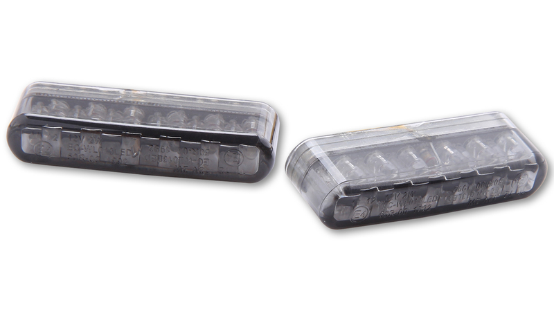 Clignotant LED embout de guidon HIGHSIDER smart Shorty homologué - verre fumé - la paire