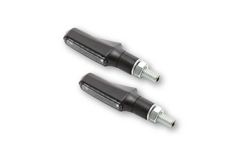 Feu arrière/clignotant LED HIGHSIDER smart Shorty Fin 3en1 homologué - verre fumé - la paire 