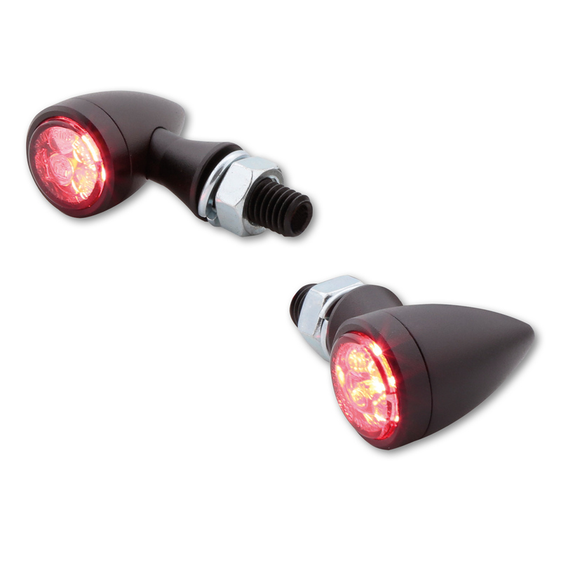 Feu arrière/clignotant LED HIGHSIDER smart Sixteen Bullet 3en1 homologué - verre fumé - la paire