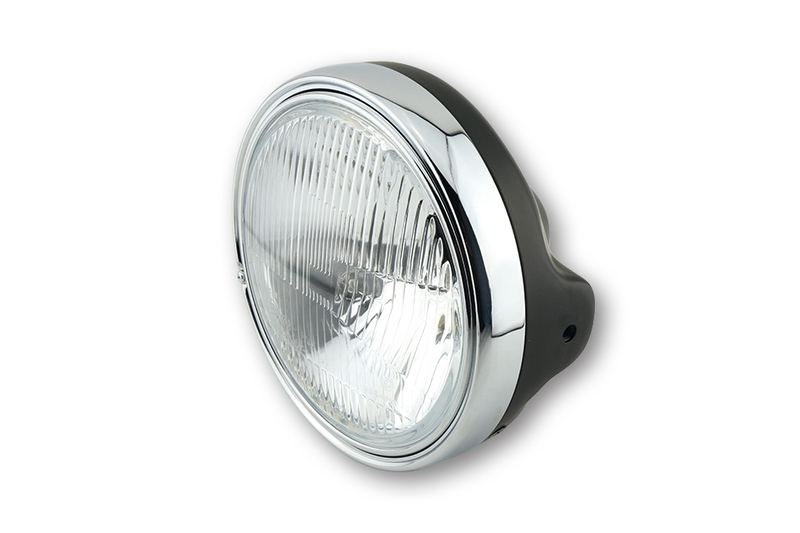 Feu avant LTD H4 HIGHSIDER smart - 7 pouces - Insert de phare H4 avec verre gaufré - homologué E - noir - à l'unité 