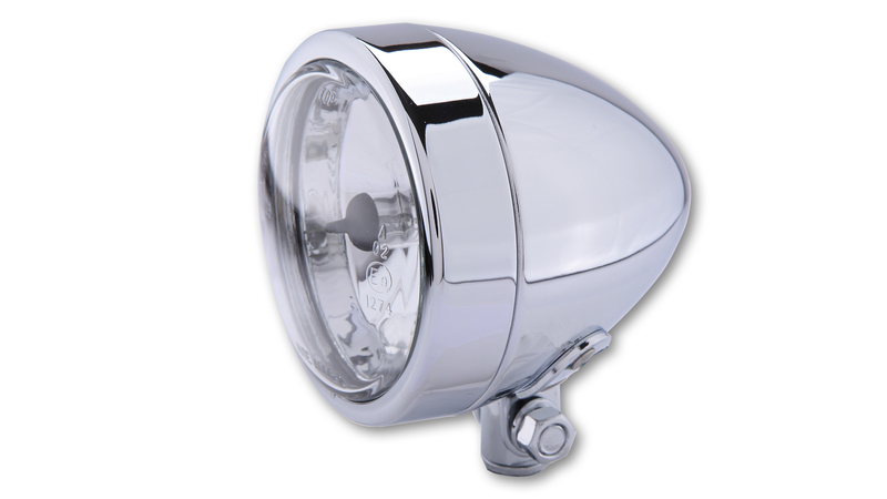 Feu avant H4 HIGHSIDER smart Bullet - feu de route - fixation inférieure - homologué E - chromé - à l'unité 