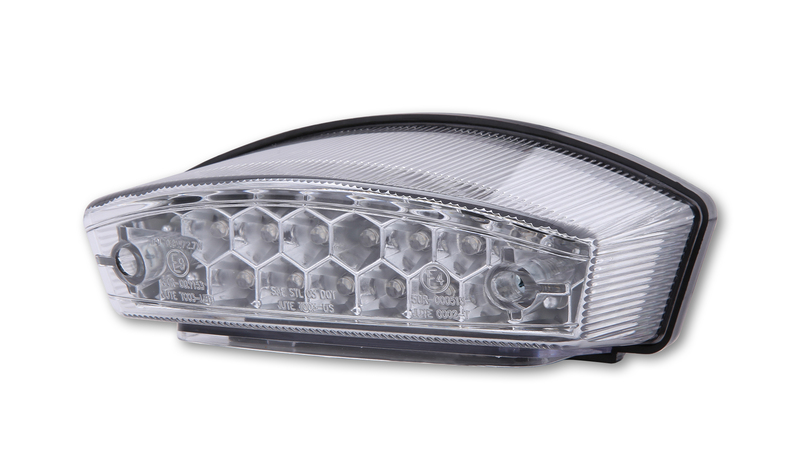 Feu arrière LED HIGHSIDER smart Monster homologué - verre transparent - l'unité 