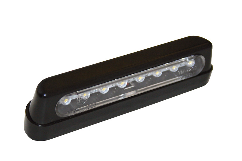 Éclairage de plaque LED HIGHSIDER smart plastique ABS - long - noir/fumé - à l'unité 