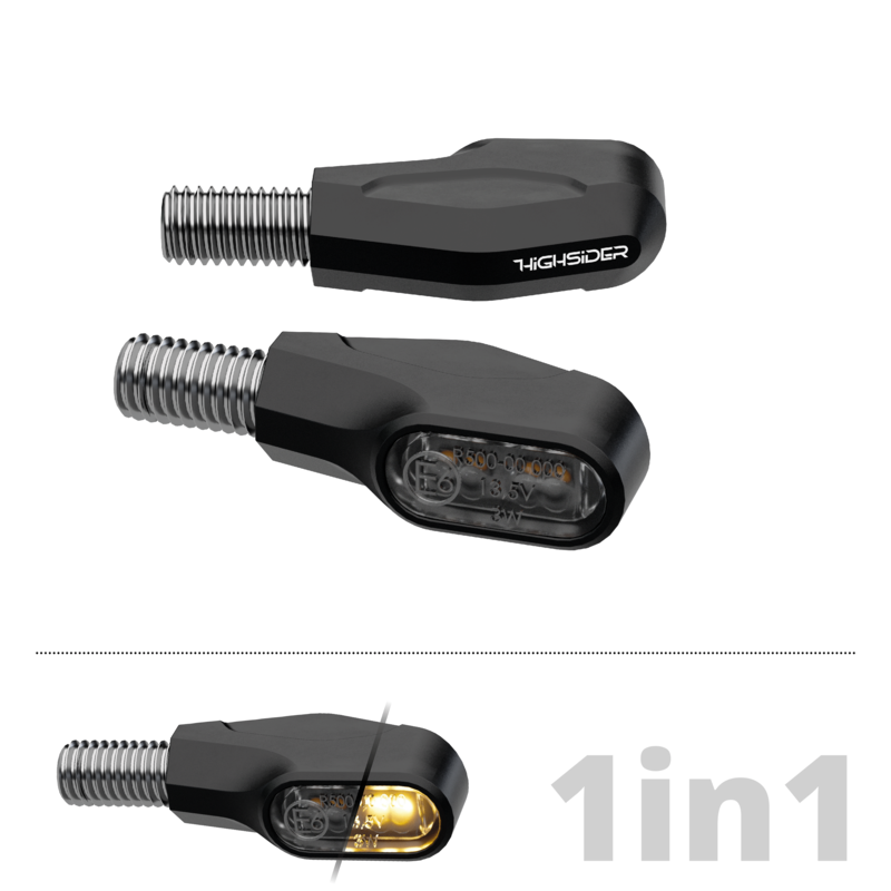 Clignotant LED HIGHSIDER pro Ventura-X homologué - verre fumé - la paire 