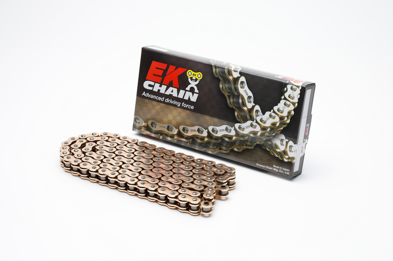 Chaine de transmission EK CHAIN 520 MVXZ2 - Joints Qx-Ring - attache à riveter 