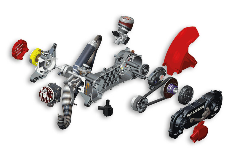 Moteur complet MALOSSI 95cc RC-One pour Piaggio - non-assemblé 