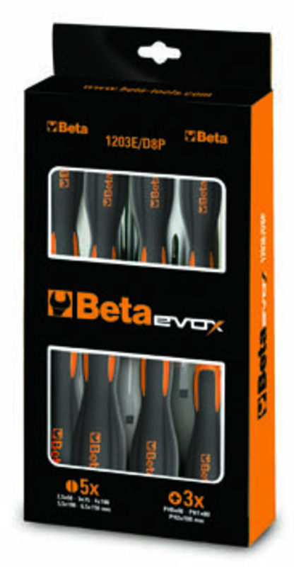 Jeu de 8 tournevis à fente et cruciforme BETA TOOLS 