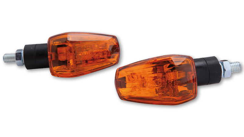 HIGHSIDER smart IMOLA 1 Bulb Mini Indicator Body Black / Lens Orange (Pair), Front & Rear