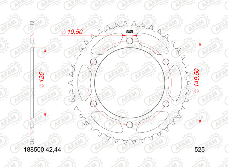 Couronne AFAM acier standard - 525 