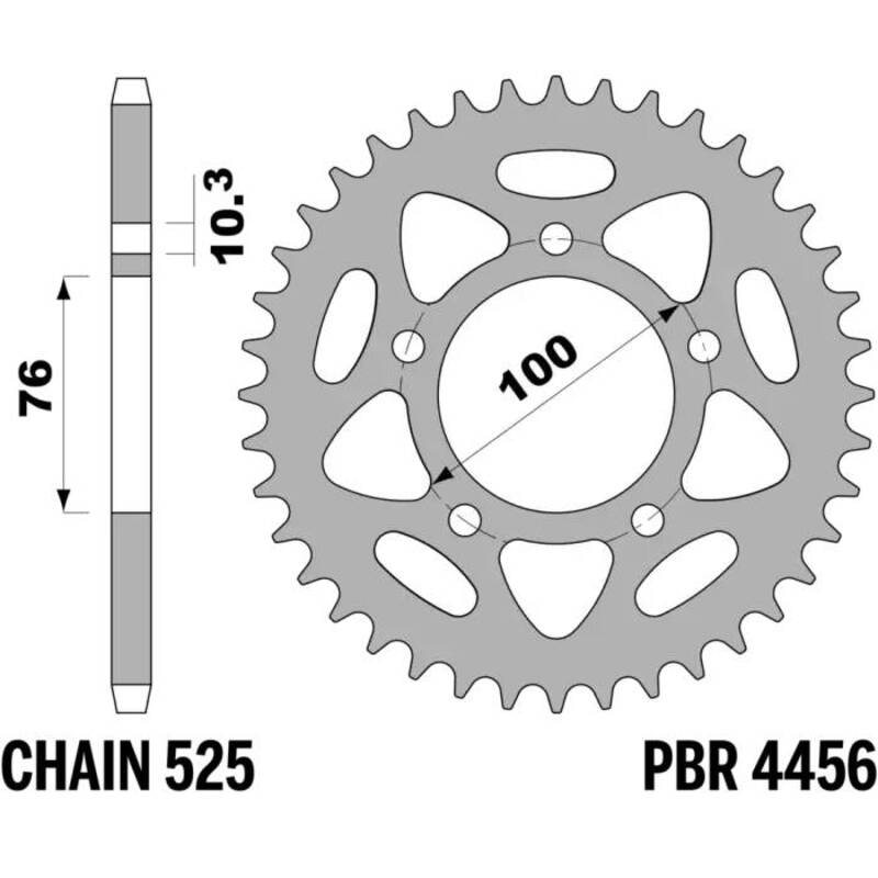 Couronne PBR acier C45 standard 4456 - 525 