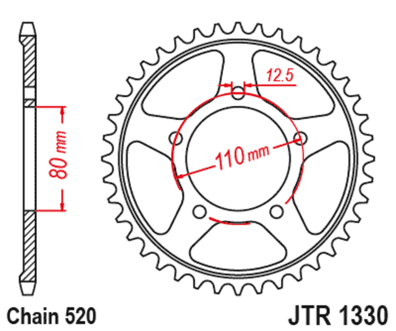 Couronne JT SPROCKETS Acier Standard - 520 