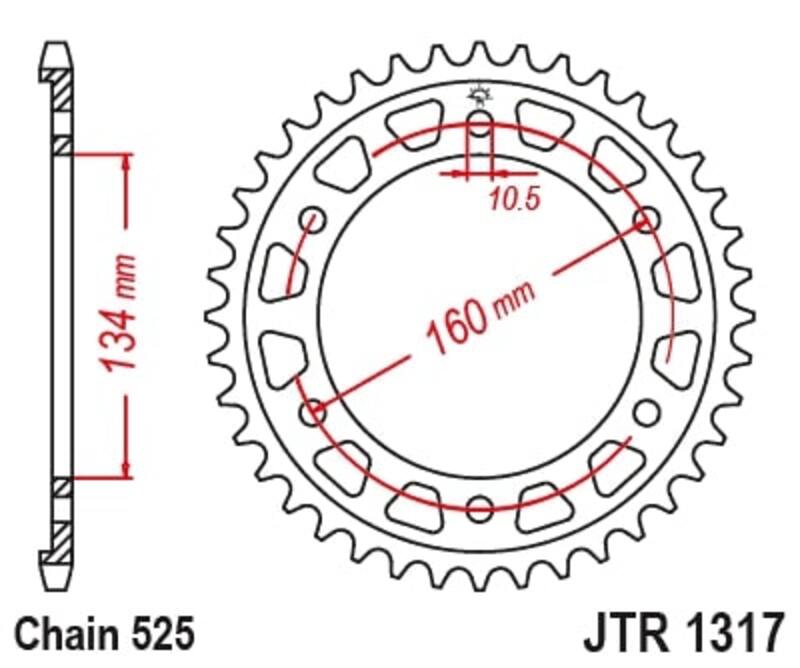 Couronne JT SPROCKETS Acier Standard - 525