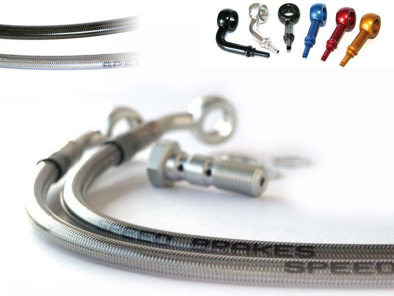 Durite de frein Aviation SPEEDBRAKES carbone/raccord argent 