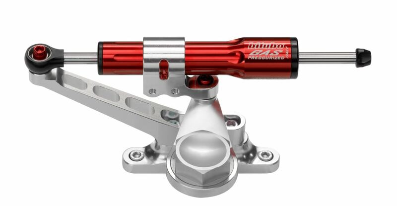 Kit amortisseur de direction BITUBO rouge position au-dessus du réservoir Ducati 