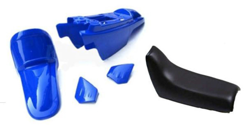 Kit plastique ART couleur origine bleu avec selle complète noire Yamaha PW50 