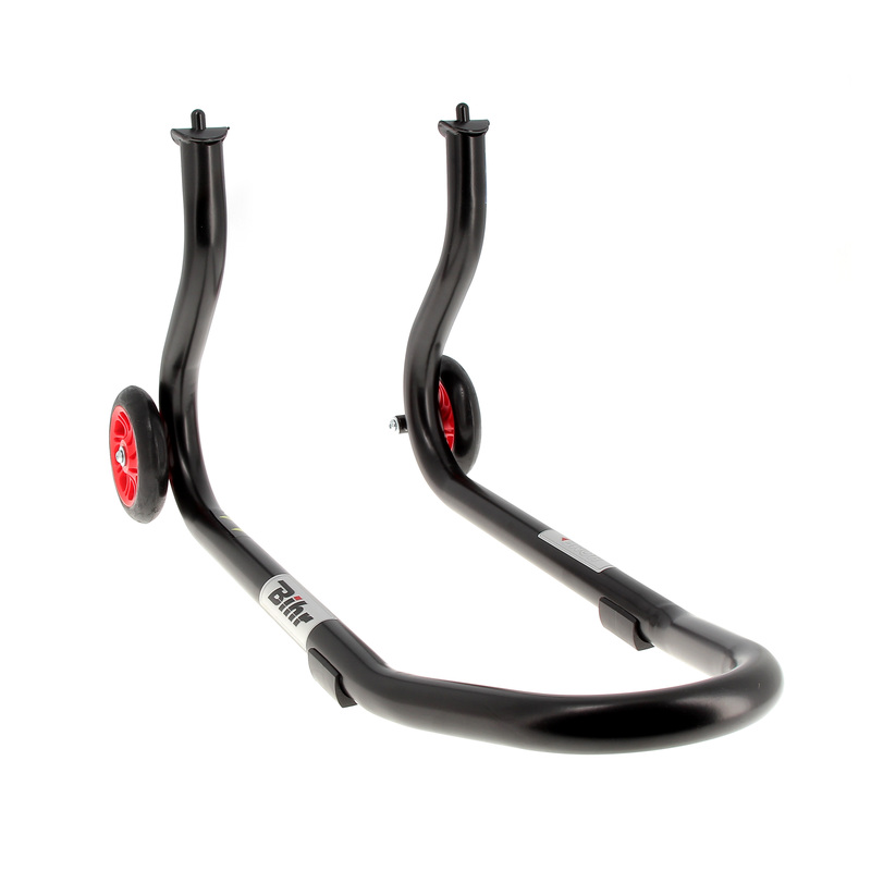 Béquille de stand avant BIHR Home Track fixe noir mat roues rouge 