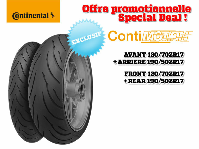 Train de pneus CONTINENTAL ContiMotion (120/70 ZR 17 + 190/50 ZR 17) 