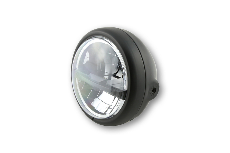 Feu avant LED HIGHSIDER pro Pecos Type 5 - 5 3/4 pouces - lentilles noires - fixation latérale - noir 