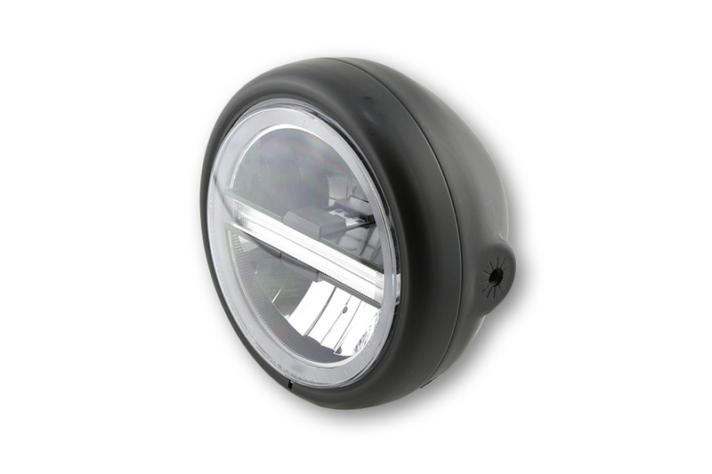 Feu avant LED HIGHSIDER pro Pecos Type 6 - 5 3/4 pouces - fixation latérale - avec TFL - noir 