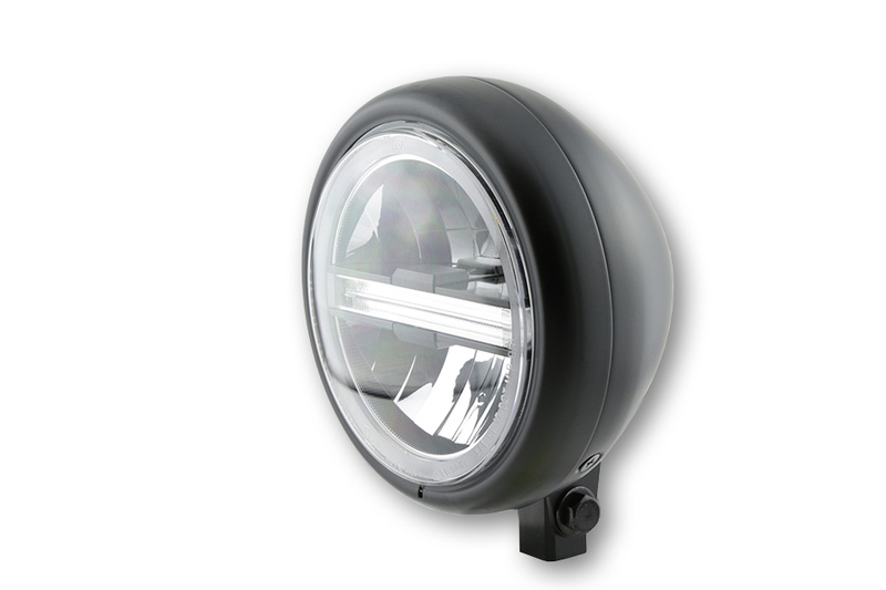 Feu avant LED HIGHSIDER pro Pecos Type 6 - 5 3/4 pouces - fixation inférieure - avec TFL - noir 