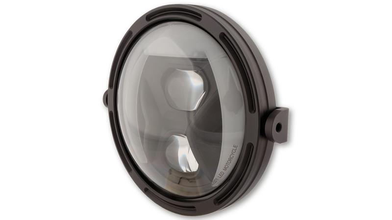 Feu avant LED HIGHSIDER pro Frame-R1 Type 8 - 7 pouces - réflecteur fumé - fixation latérale - noir 