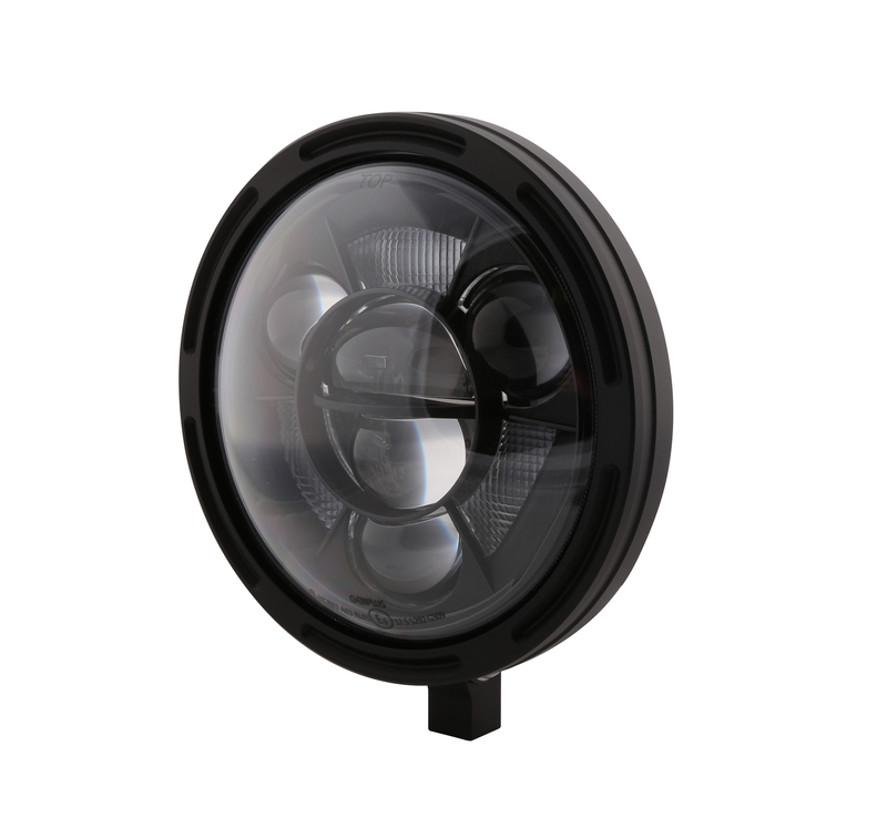 Feu avant LED HIGHSIDER pro Frame-R1 Type 11 - 7 pouces - fixation inférieure - noir 